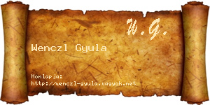 Wenczl Gyula névjegykártya